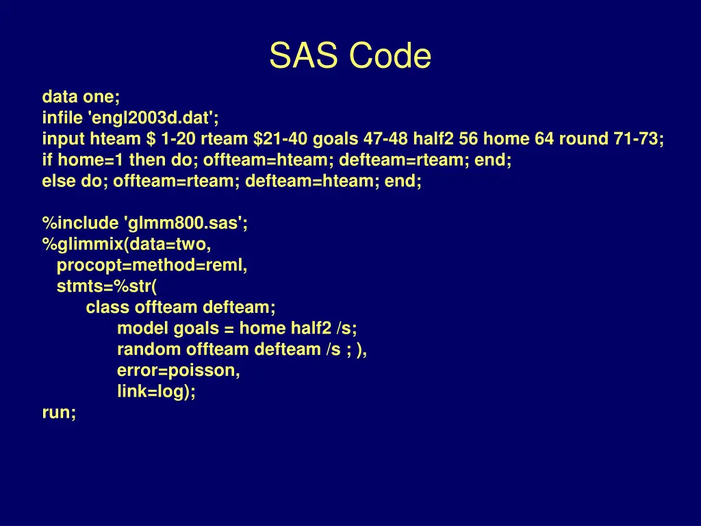 sas code