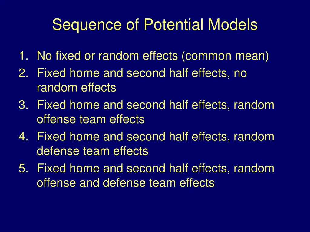sequence of potential models