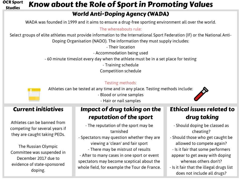 know about the role of sport in promoting values 2