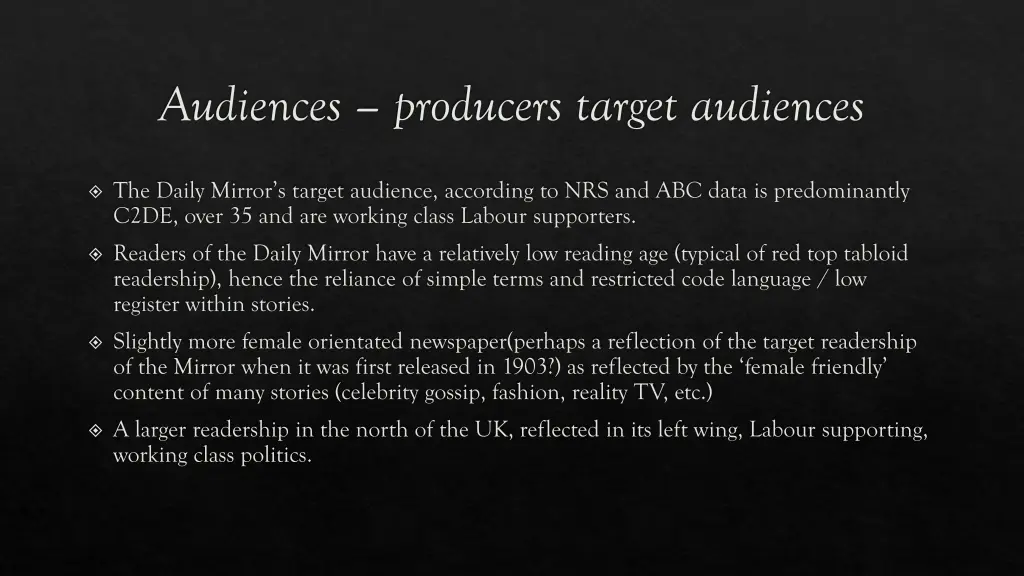 audiences producers target audiences