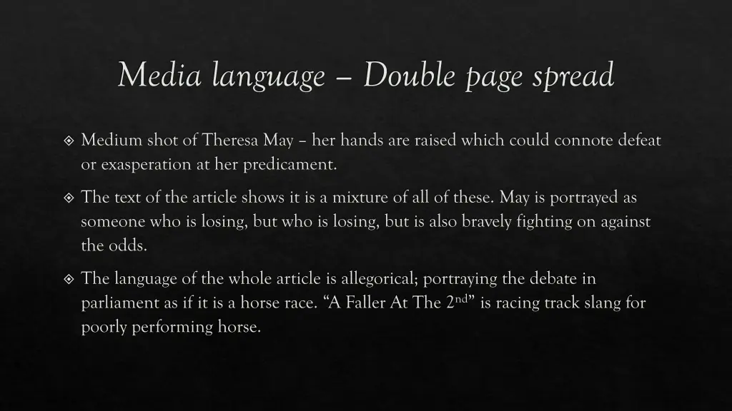 media language double page spread