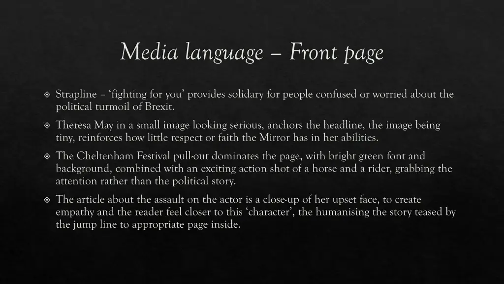 media language front page