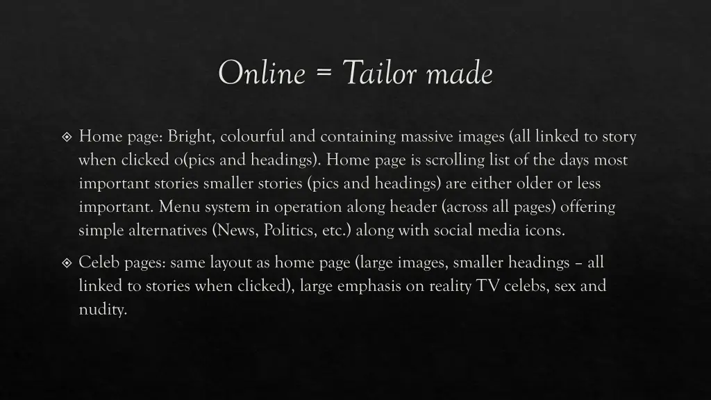 online tailor made