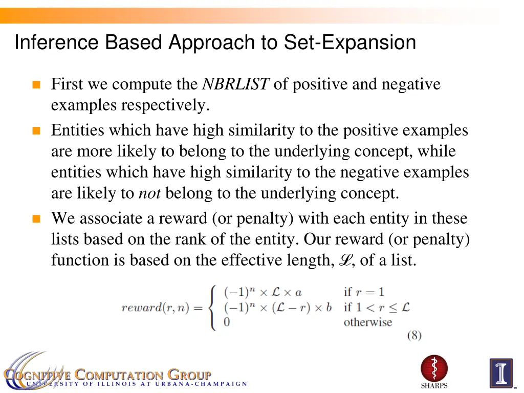 inference based approach to set expansion 1