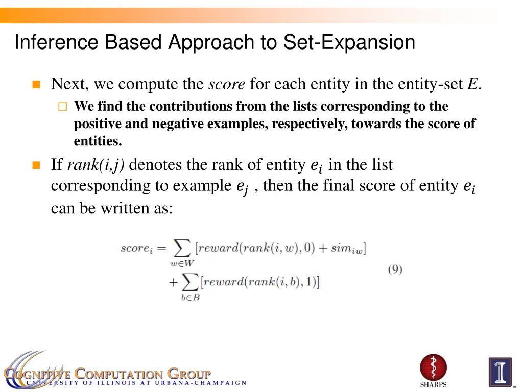 inference based approach to set expansion 2