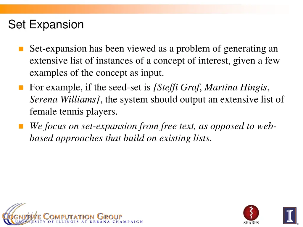 set expansion
