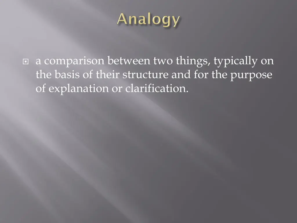 a comparison between two things typically