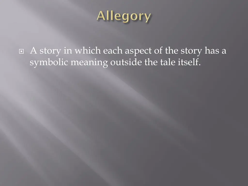 a story in which each aspect of the story