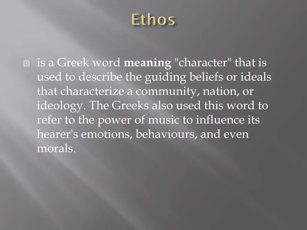 is a greek word meaning character that is used