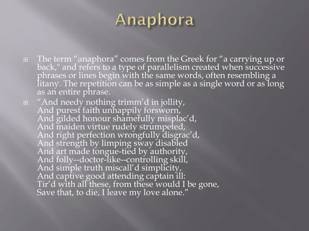 the term anaphora comes from the greek