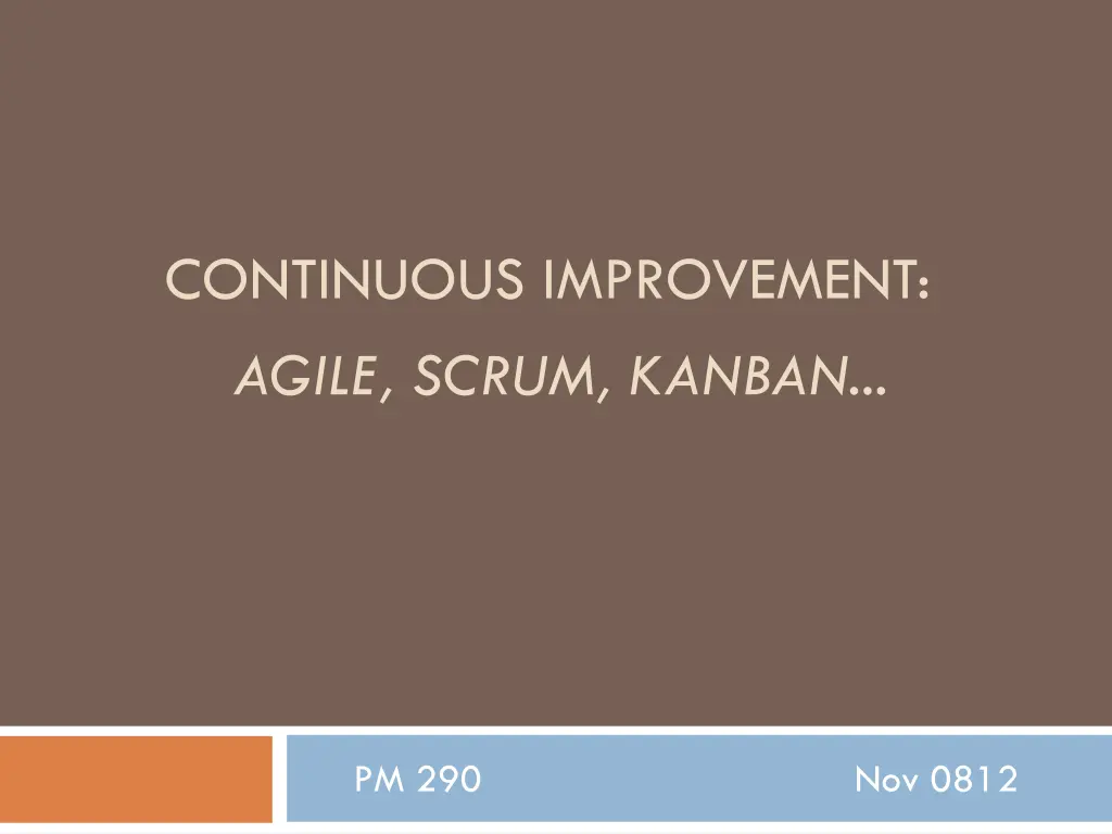 continuous improvement agile scrum kanban
