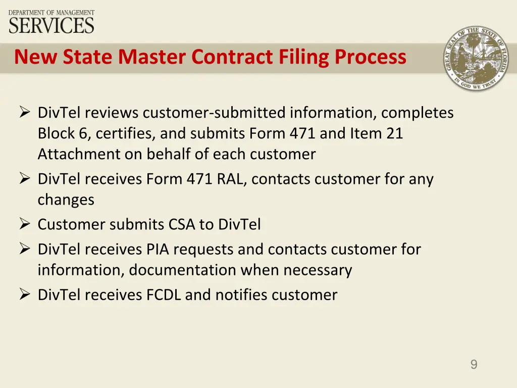 new state master contract filing process 2