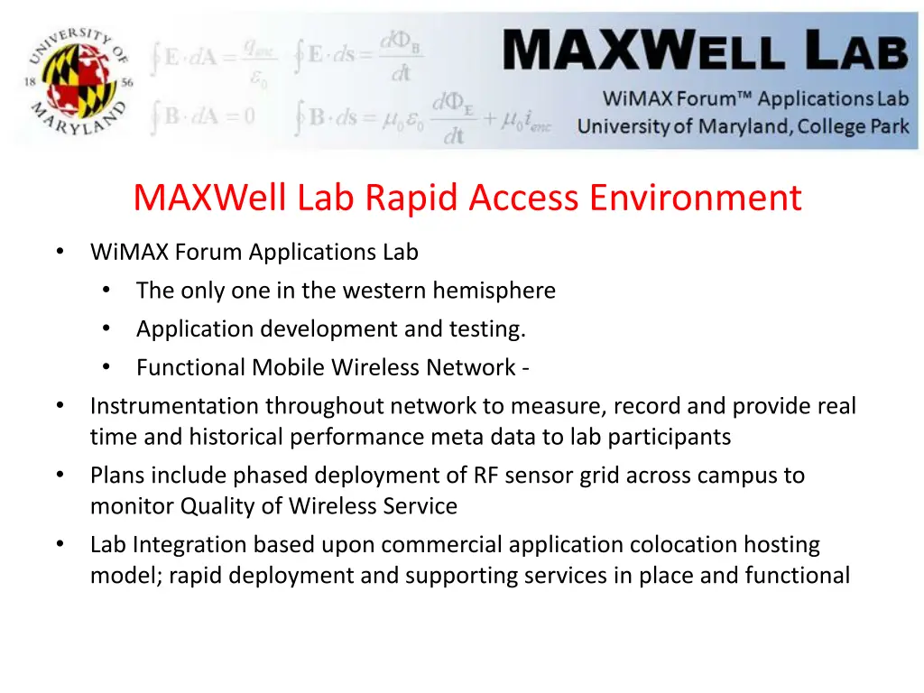 maxwell lab rapid access environment