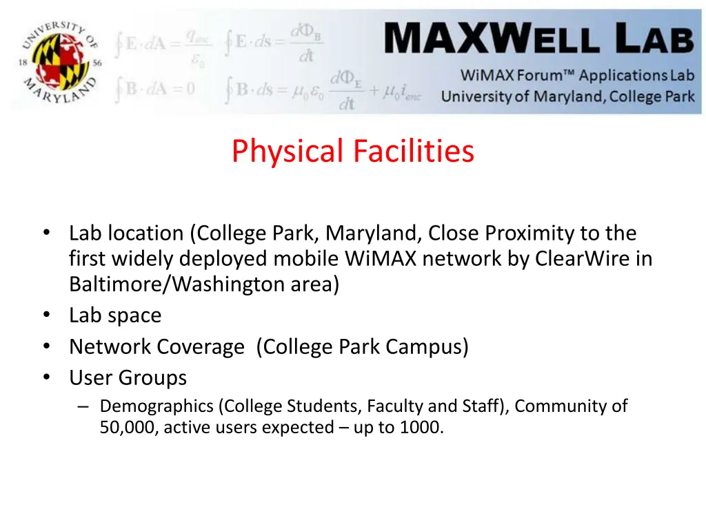 physical facilities