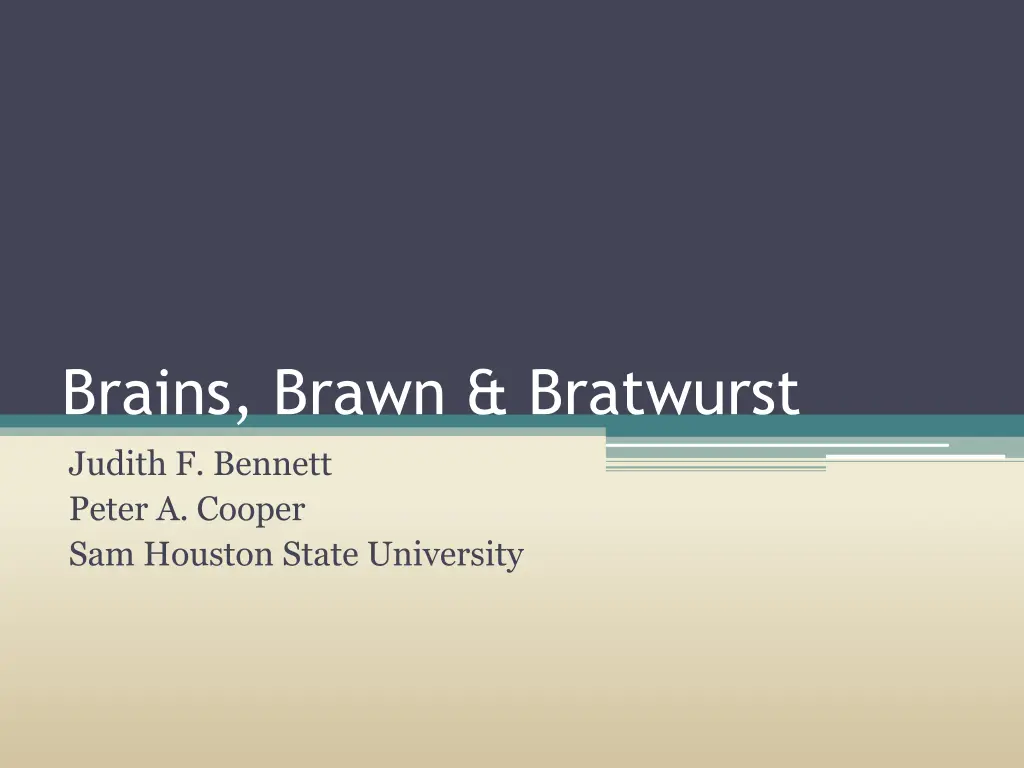 brains brawn bratwurst judith f bennett peter