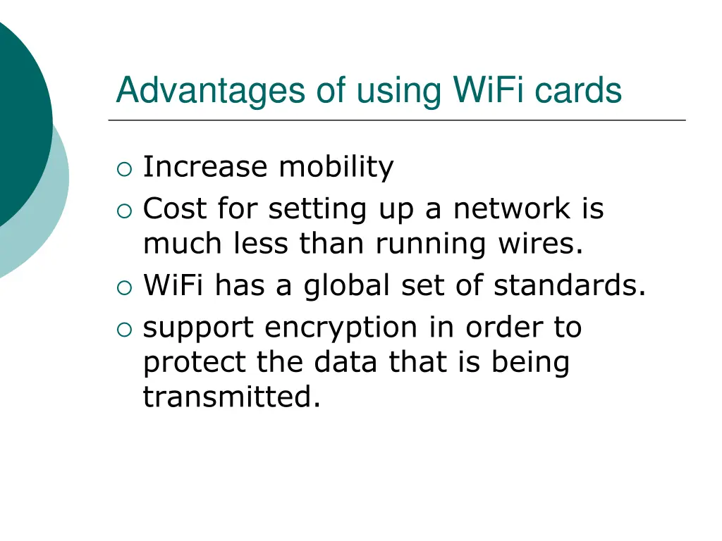 advantages of using wifi cards