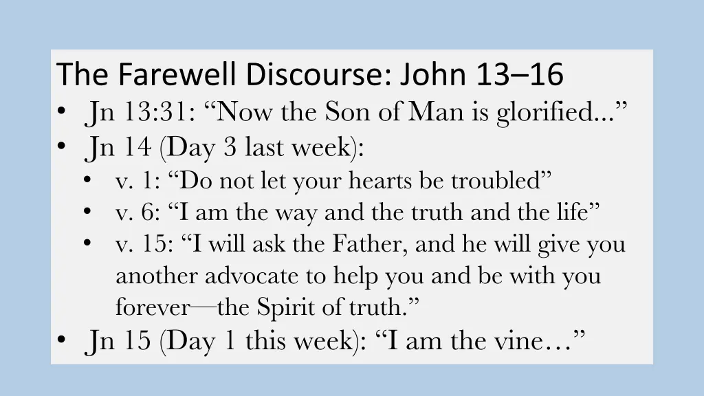 the farewell discourse john