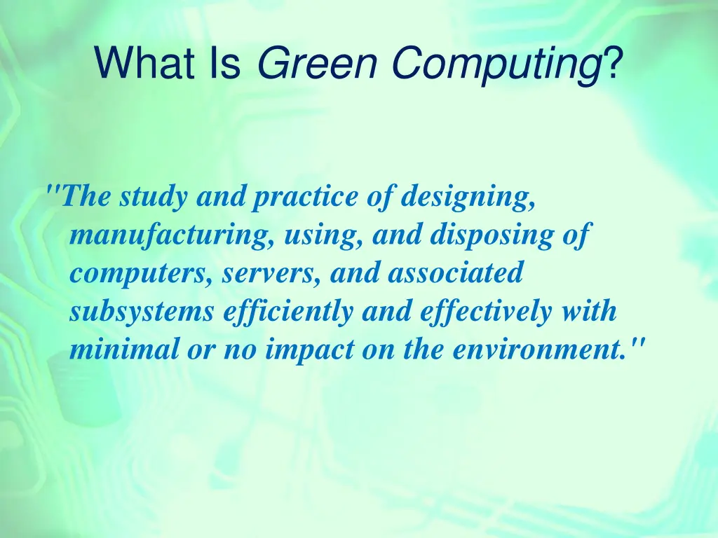 what is green computing