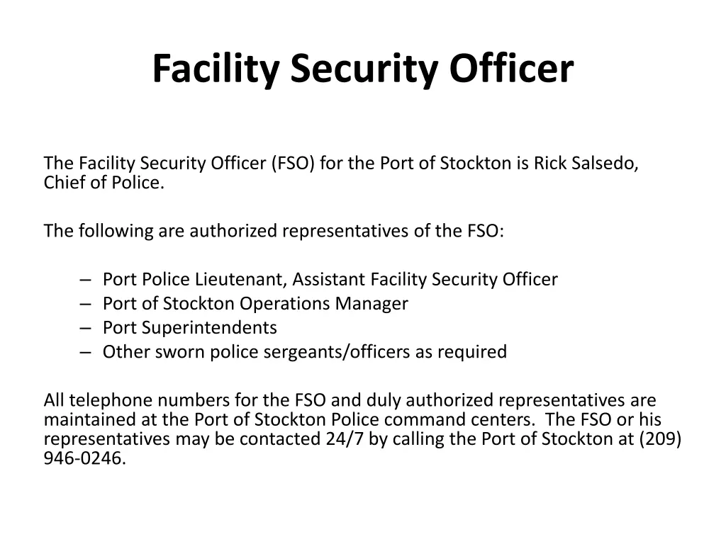 facility security officer