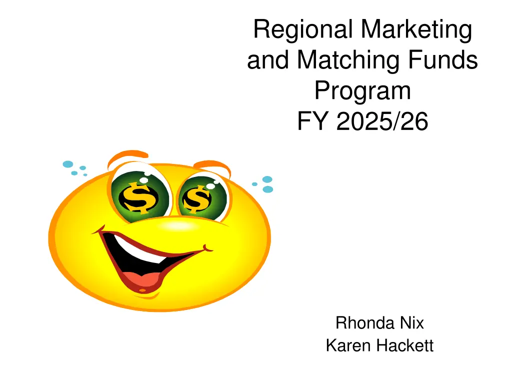 regional marketing and matching funds program