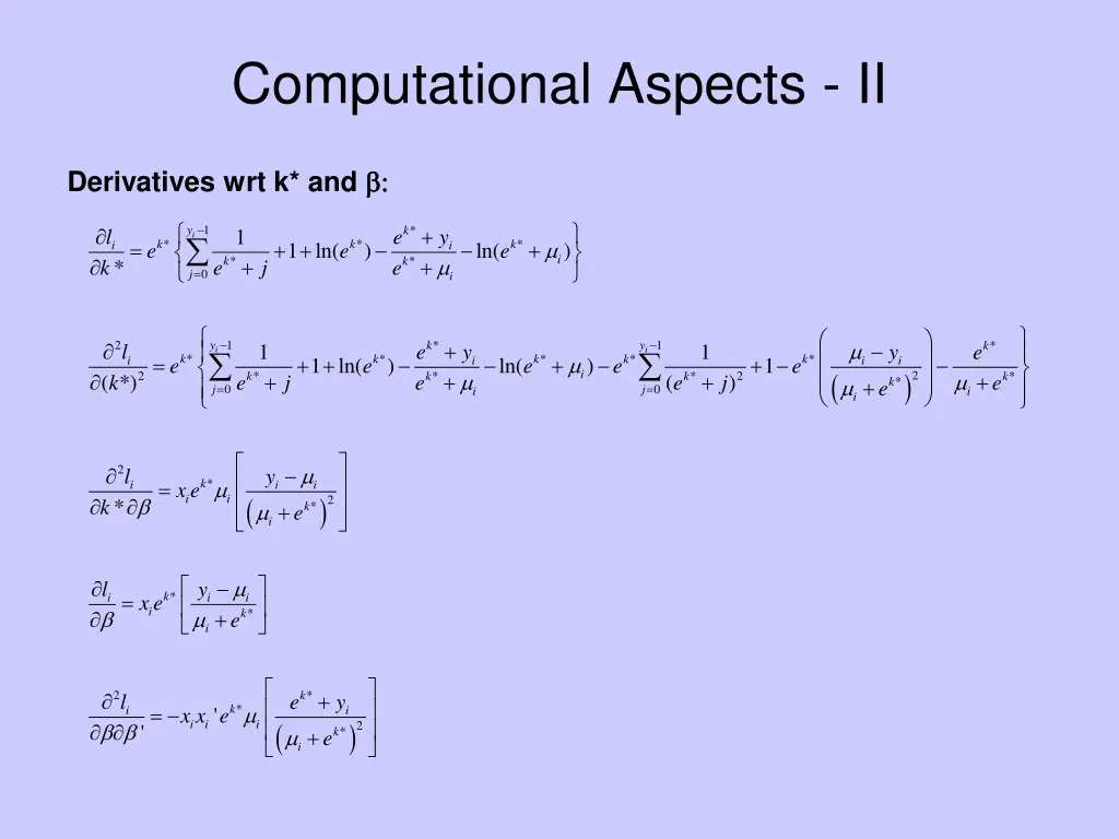 computational aspects ii