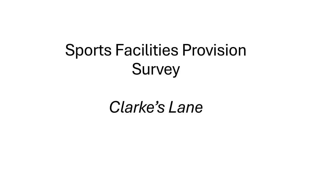 sports facilities provision survey