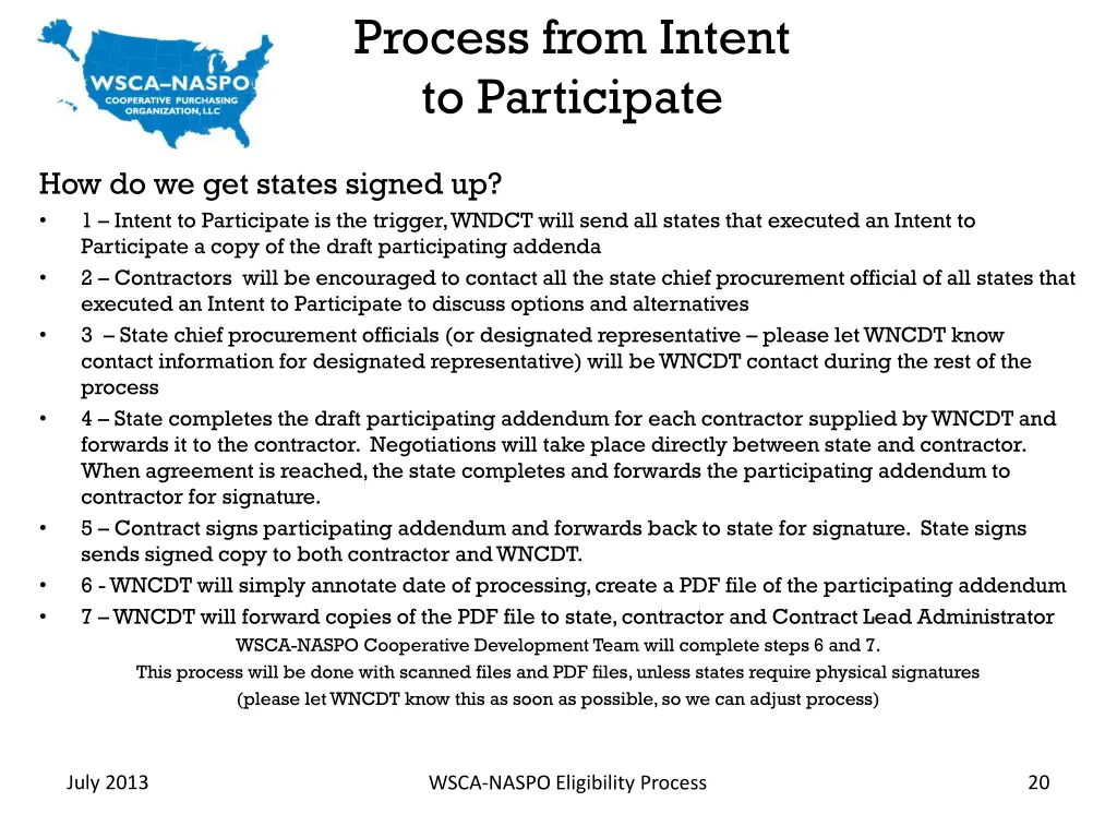 process from intent to participate