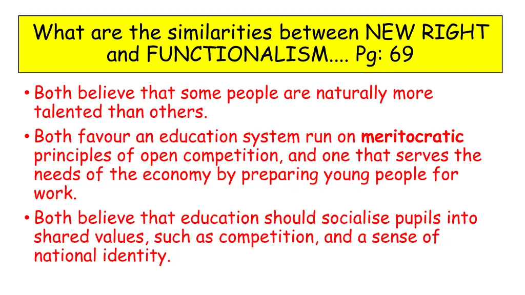 what are the similarities between new right