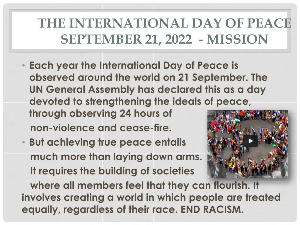 the international day of peace september 21 2022