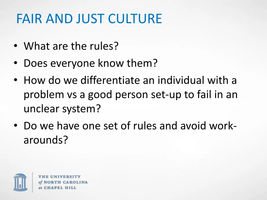 fair and just culture