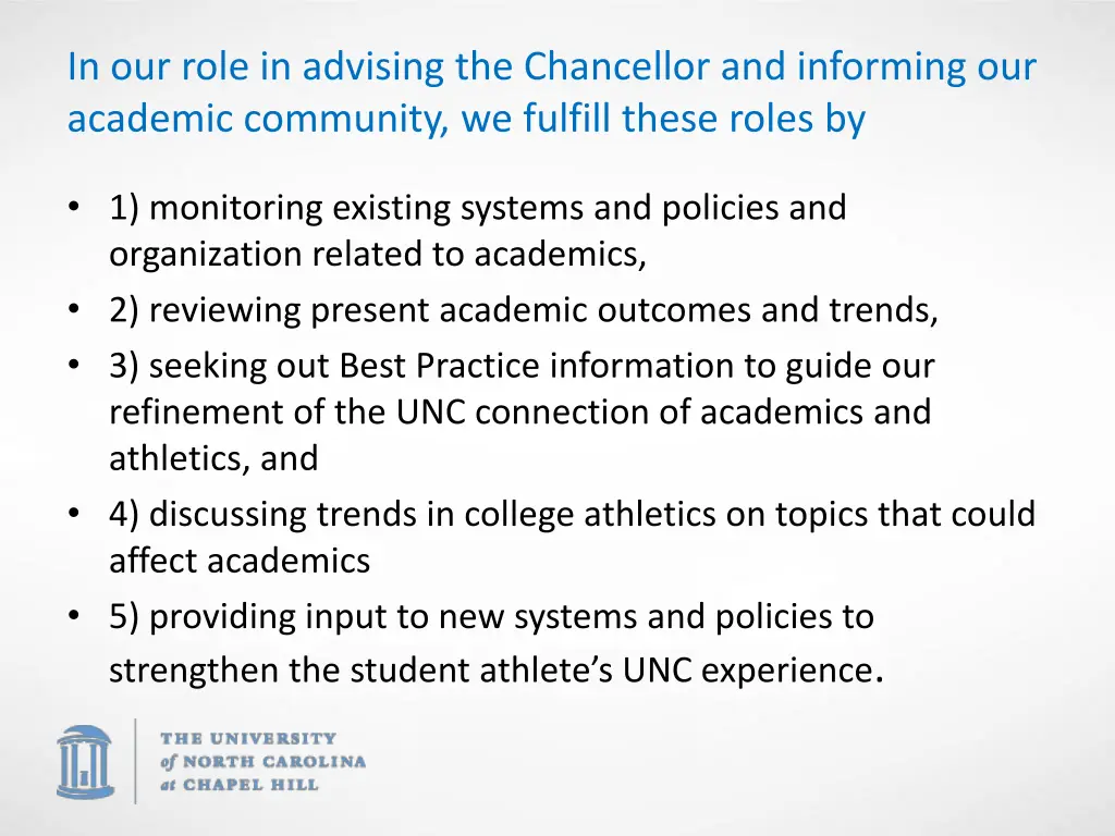 in our role in advising the chancellor