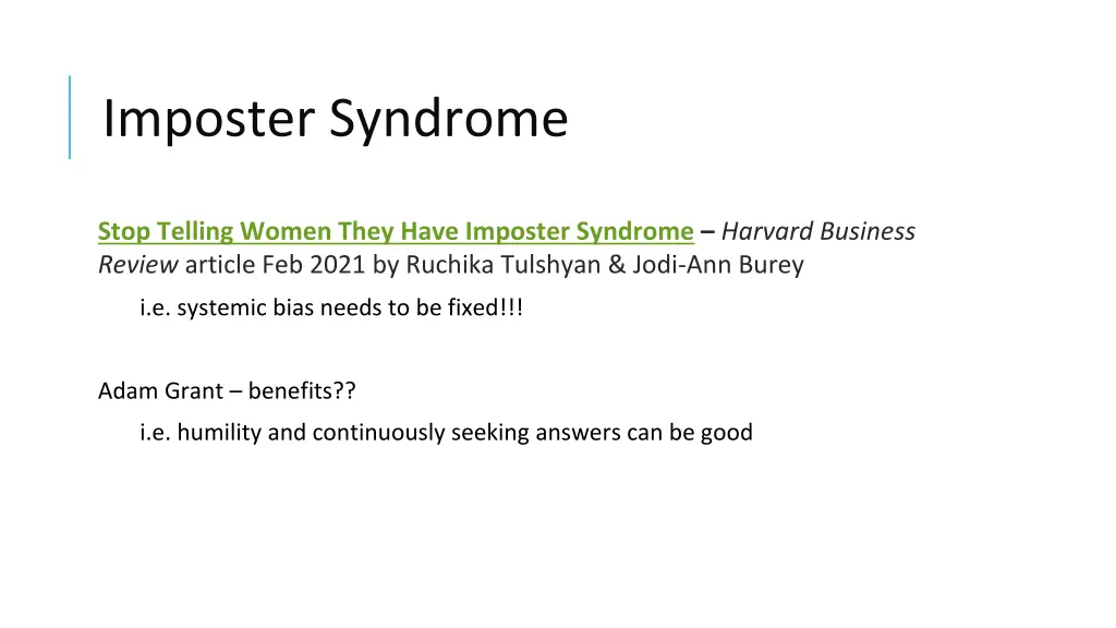 imposter syndrome