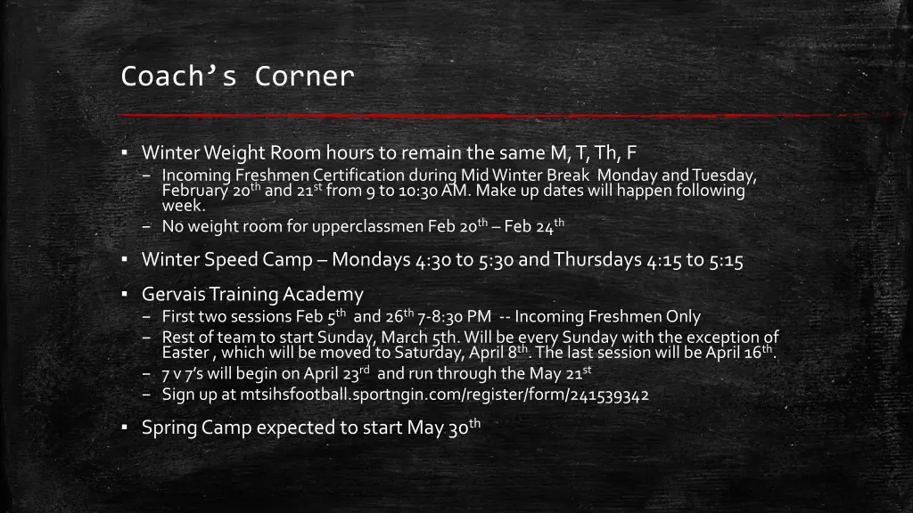 coach s corner