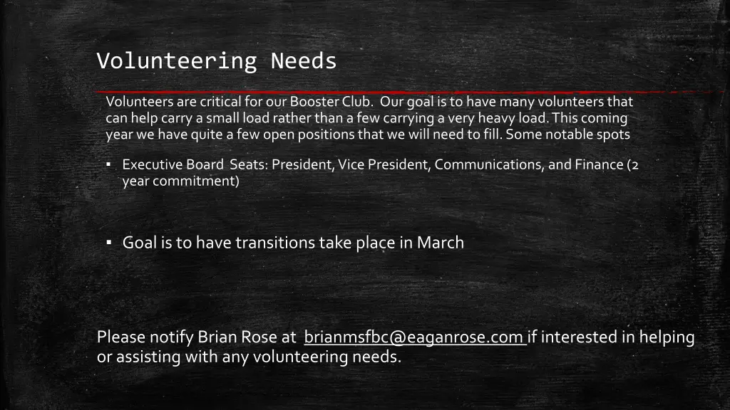 volunteering needs