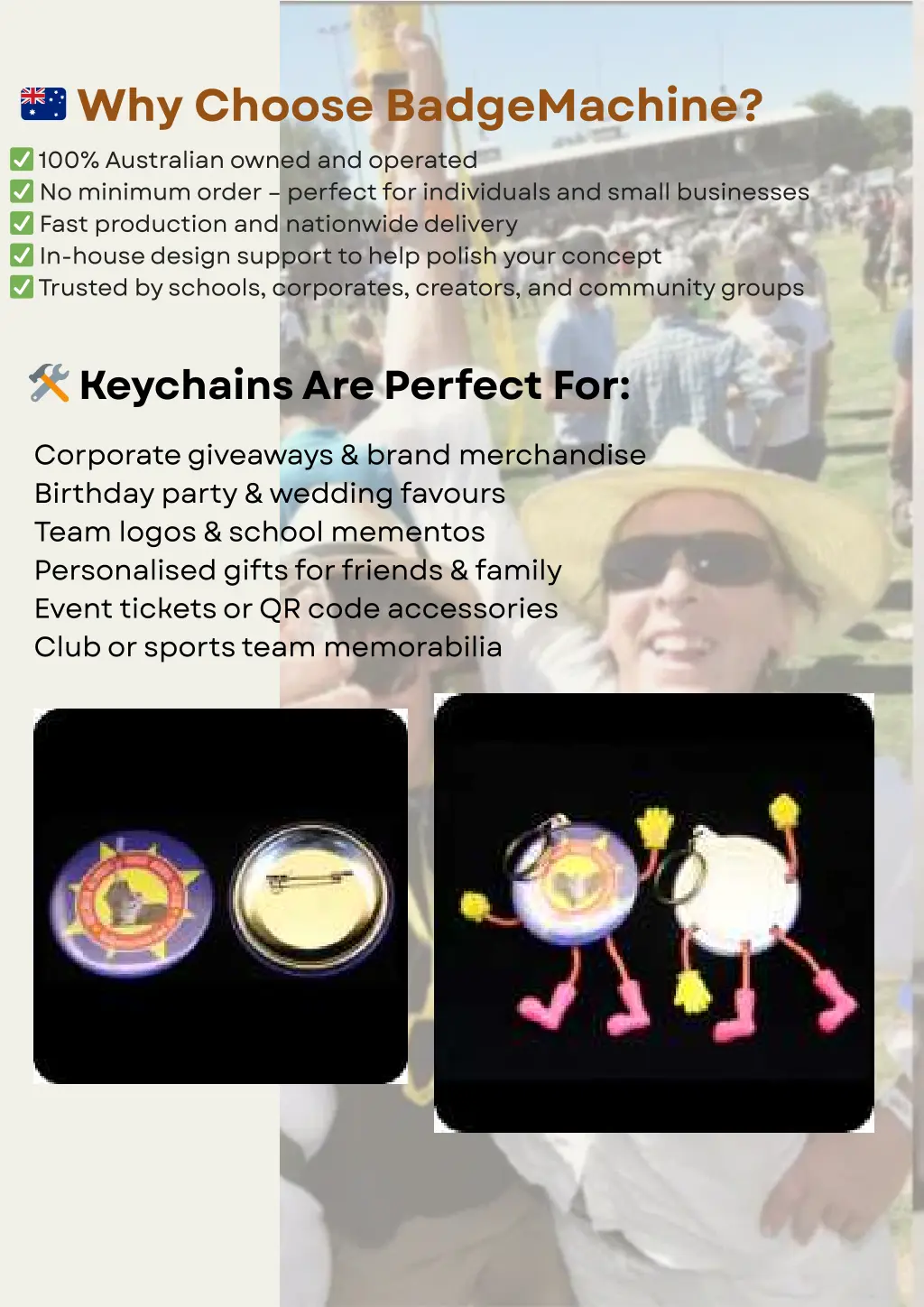 why choose badgemachine 100 australian owned