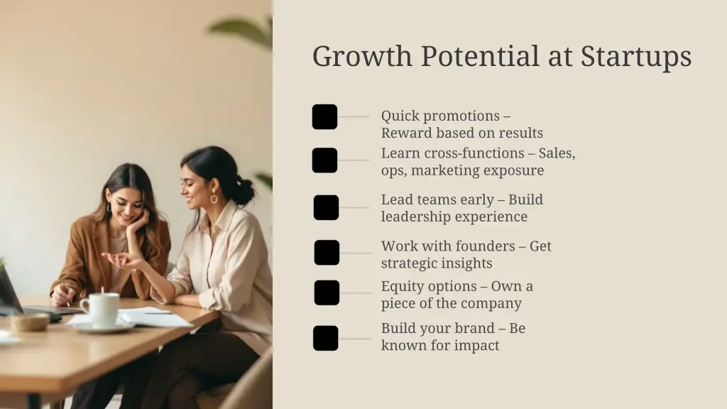 growth potential at startups