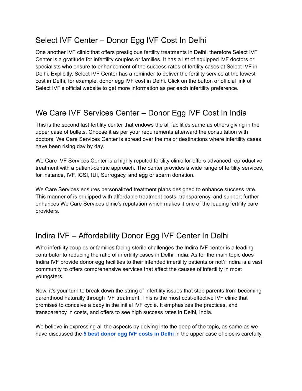 select ivf center donor egg ivf cost in delhi