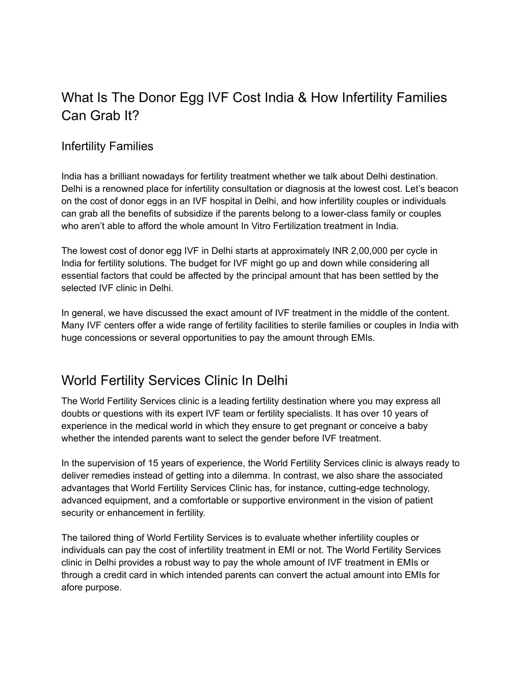 what is the donor egg ivf cost india