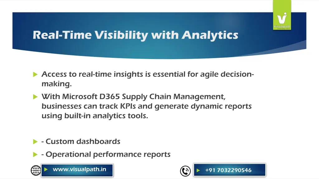 real time visibility with analytics