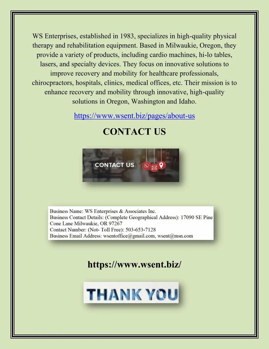 ws enterprises established in 1983 specializes