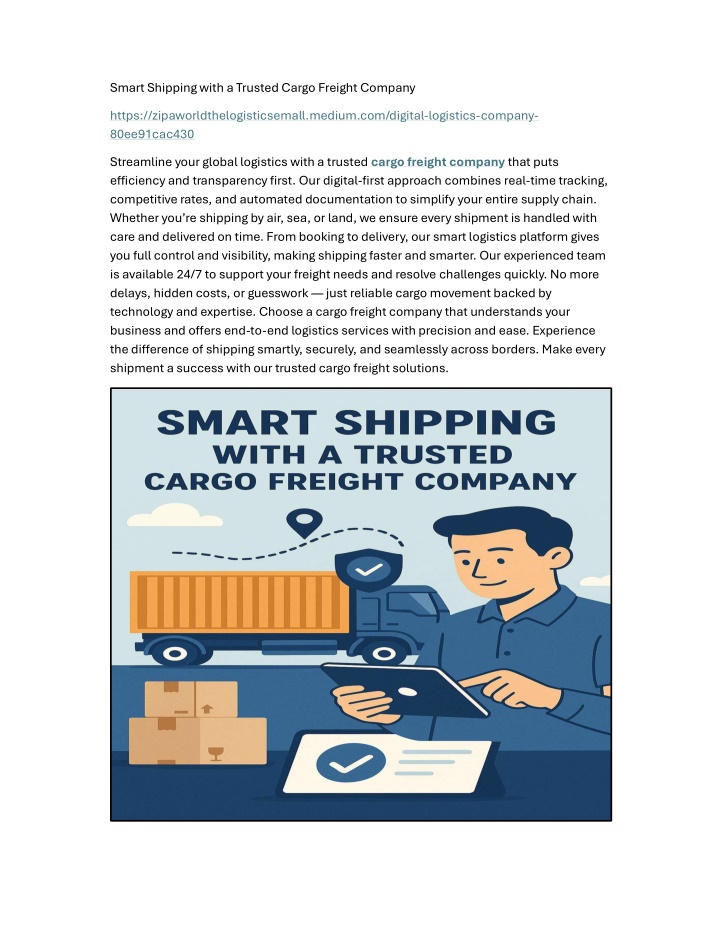 smart shipping with a trusted cargo freight