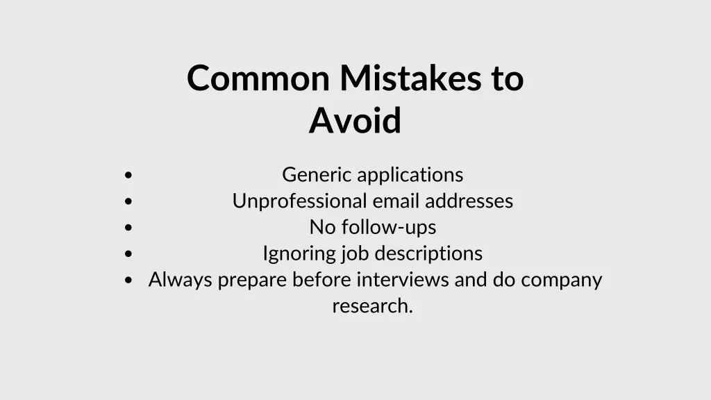 common mistakes to avoid