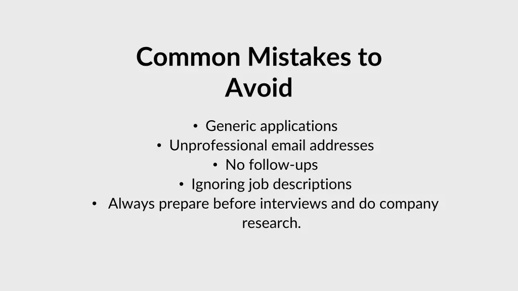 common mistakes to avoid