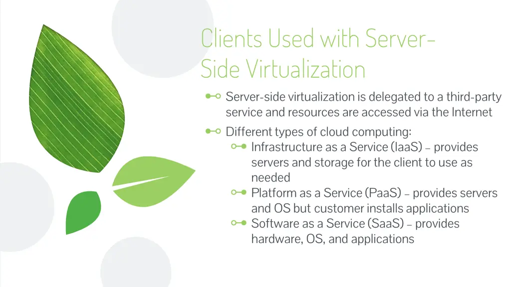 clients used with server side virtualization