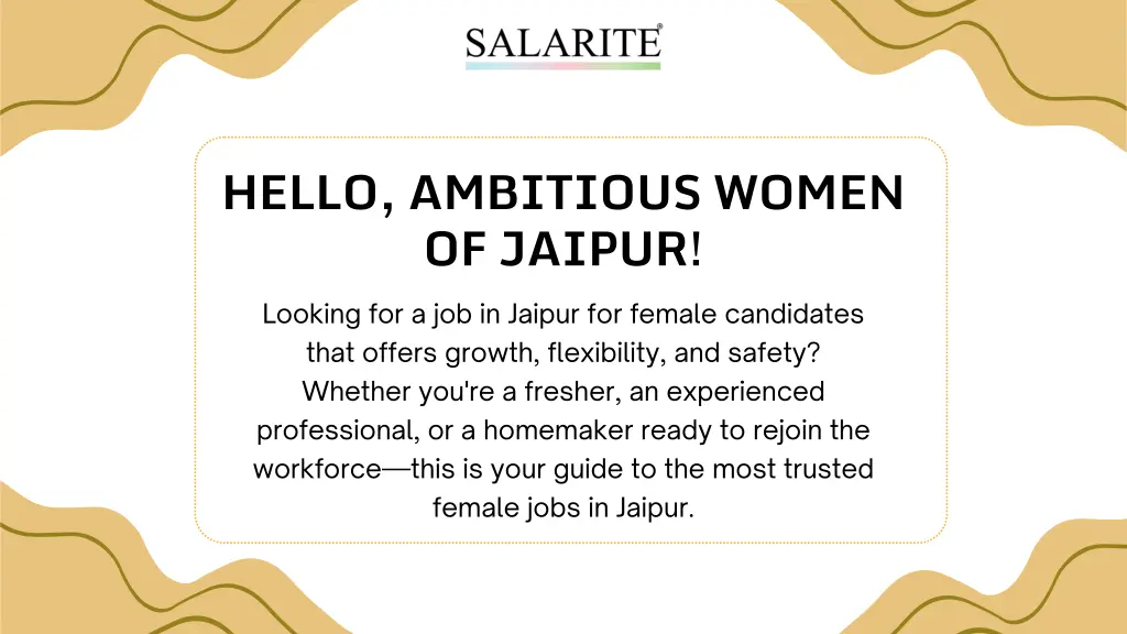 hello ambitious women of jaipur