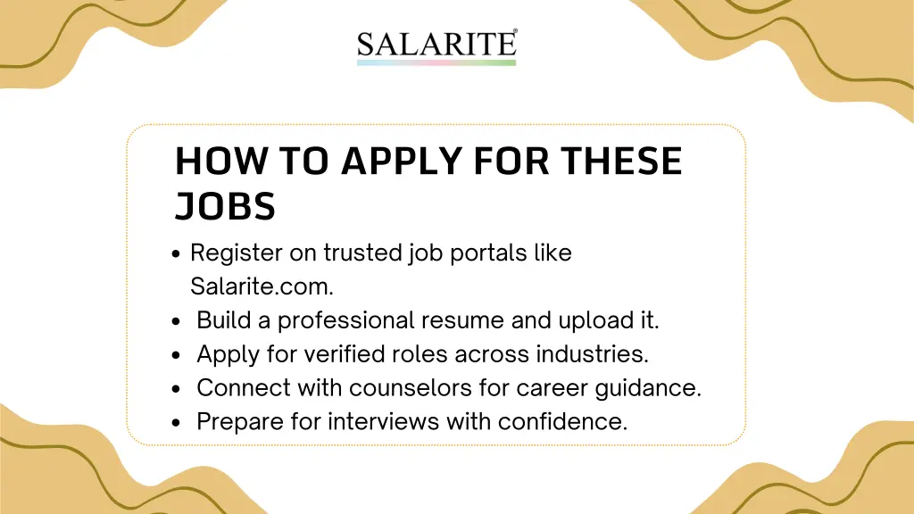 how to apply for these jobs