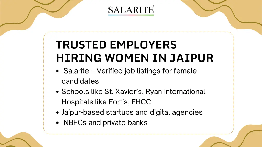 trusted employers hiring women in jaipur salarite