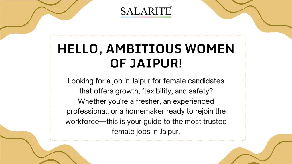 hello ambitious women of jaipur