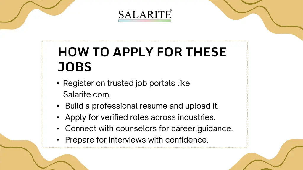 how to apply for these jobs