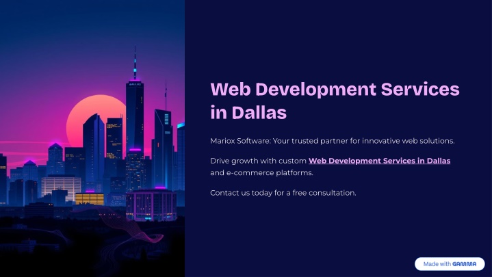 web development services in dallas